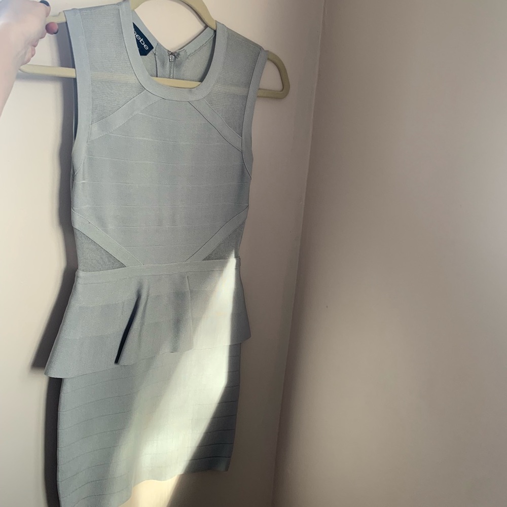 BEBE PEPLUM MINI DRESS SIZE XS